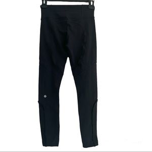Lululemon Wunder Under Crop Ruffle Zipped Leggings Black Size 4